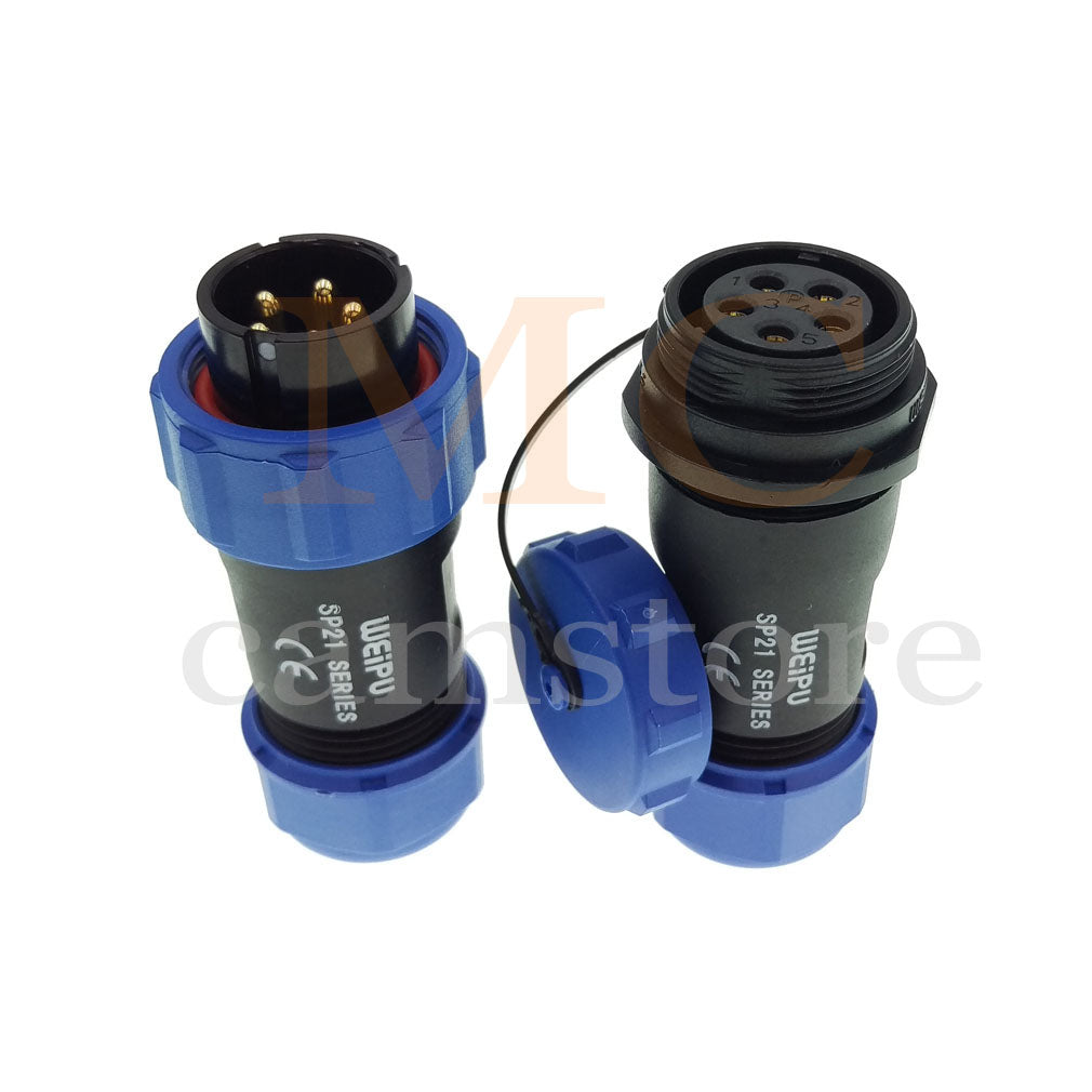 WEIPU SP21 IP68 Waterproof Connector, 2 3 4 5 5B 5C 6 6B 7 9 12 15pin Industrial Aviation LED Lamp Power Cable Plug Socket