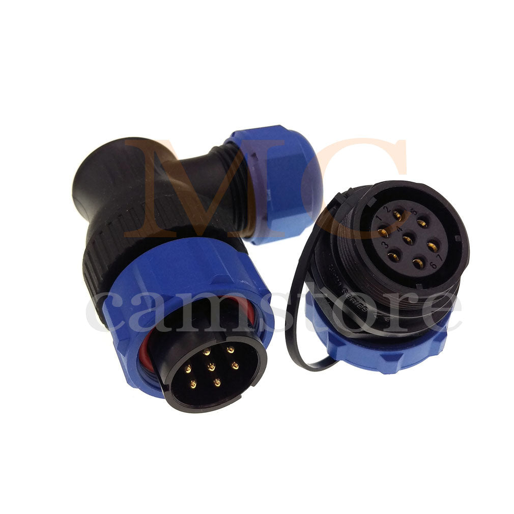 WEIPU SP21 IP68 Waterproof Connector, 2 3 4 5 5B 5C 6 6B 7 9 12 15pin Industrial Aviation LED Lamp Power Cable Angle Plug Socket