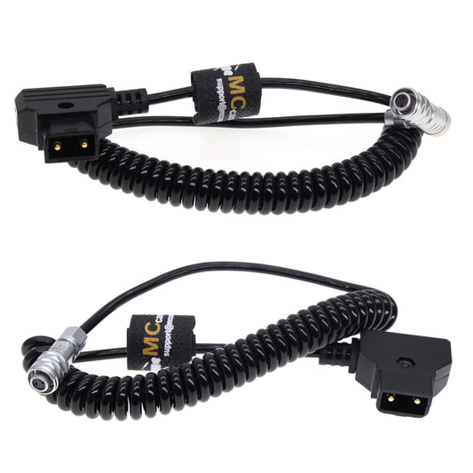 BMPCC 4K Power Coiled Cable for Blackmagic Pocket Cinema Camera 4K 6K from Gold Mount V Mount Battery, Weipu 2Pin to D Tap