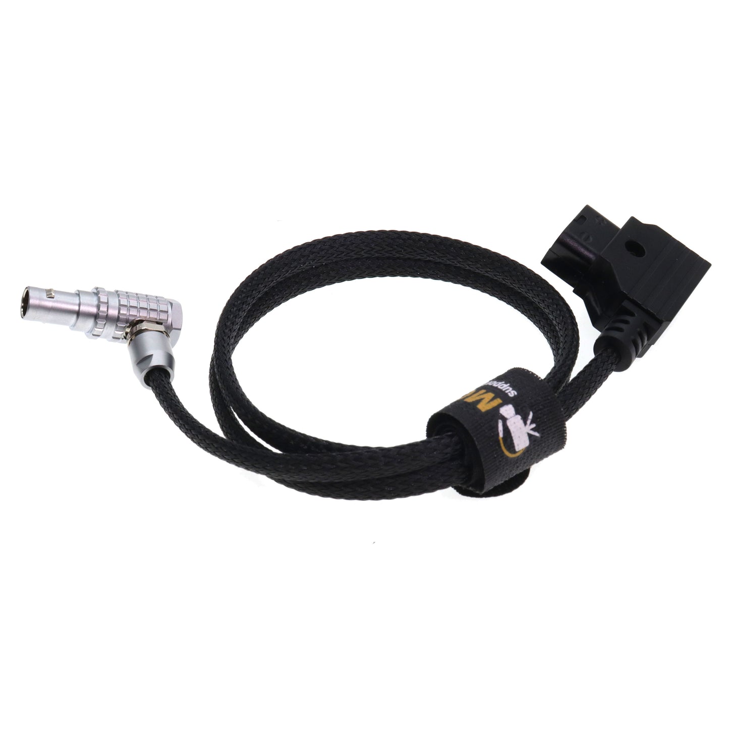 Right Angle 2 Pin Male to D-tap Power Cable for Teradek, SmallHD Monitor, Vaxis Power Cord Braided Wire