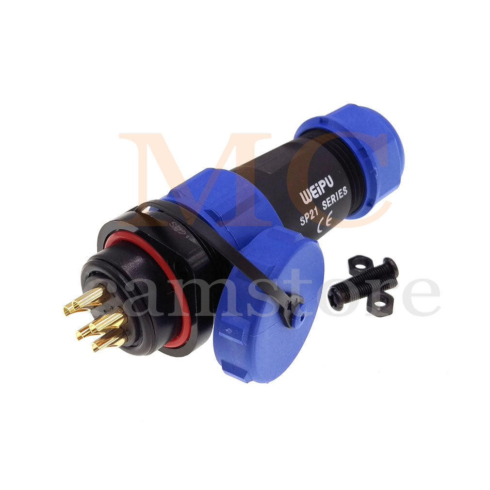 WEIPU SP21 IP68 Waterproof Connector, 2 3 4 5 5B 5C 6 6B 7 9 12 15pin Industrial Aviation LED Lamp Power Cable Plug Socket