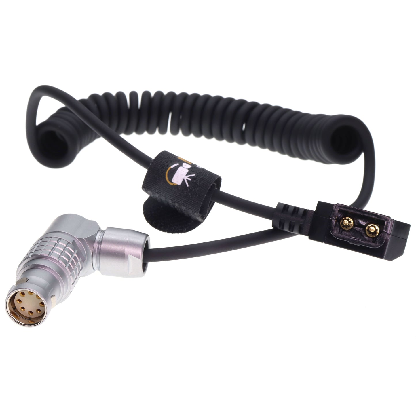 Power Coiled Cable for ARRI Alexa 35, Alexa Mini LF, Alexa Mini, Amira Camera, D tap Male to Elbow 8 Pin Female