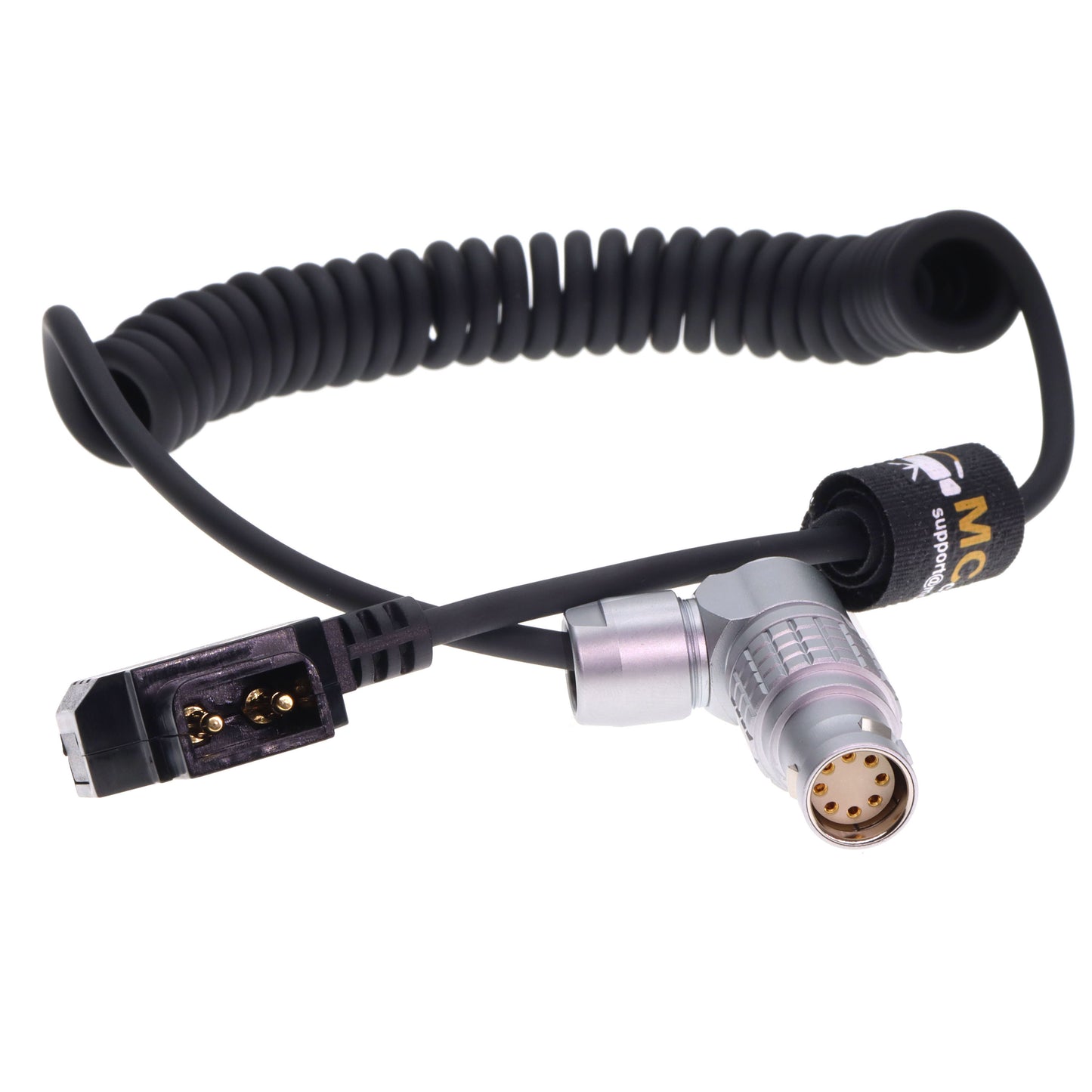 Power Coiled Cable for ARRI Alexa 35, Alexa Mini LF, Alexa Mini, Amira Camera, D tap Male to Elbow 8 Pin Female