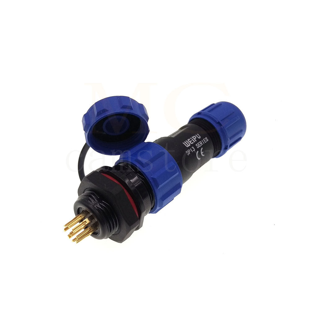 WEIPU SP13 IP68 Waterproof Connector, 2 3 4 5 6 7 9pin Thread Nut Panel Mount / Cable to Cable Power Plug Socket