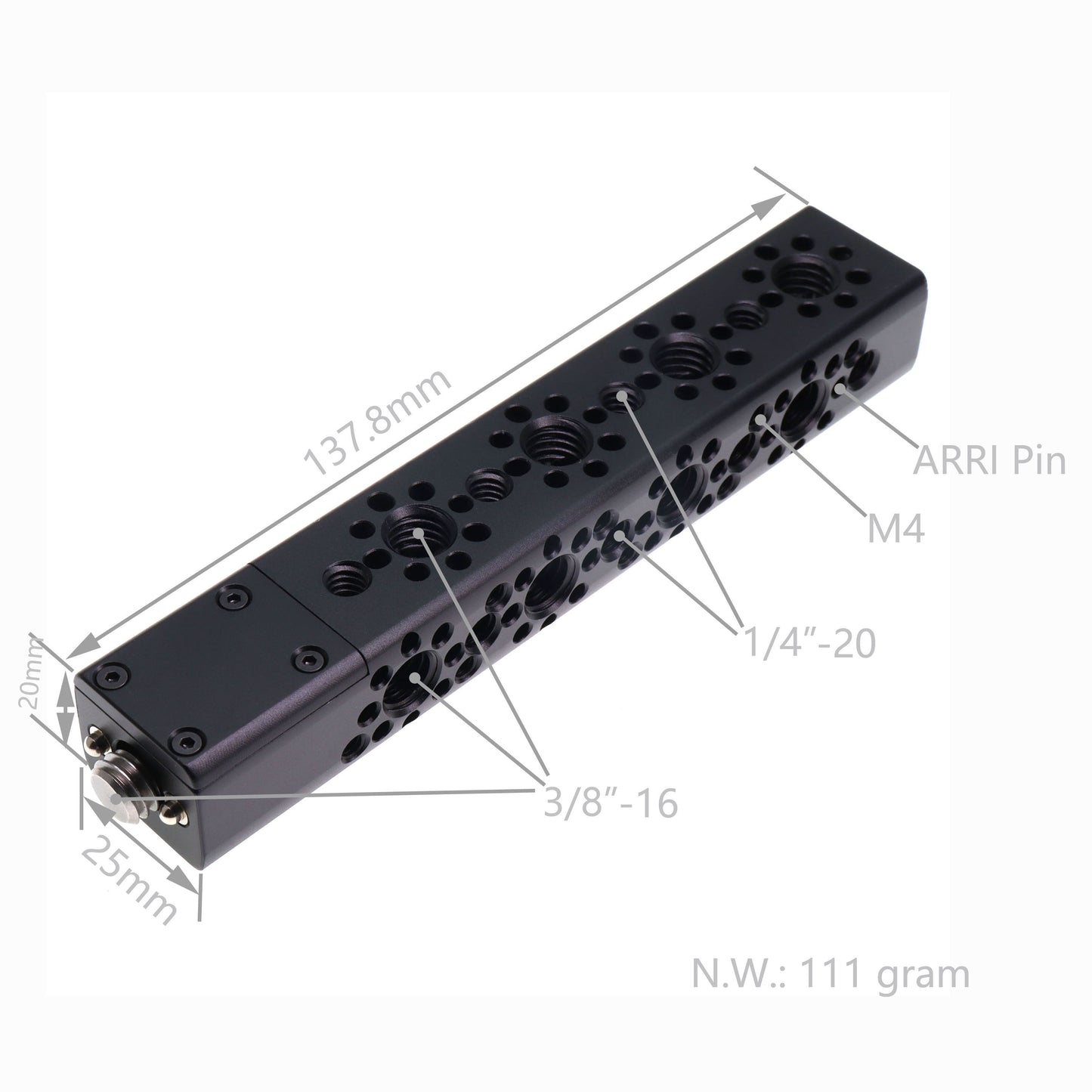 Portable Top Handle Extension with 3/8 1/4 Locating Pins for Sony ARRI RED Camera, Multiple Mounting Holes, Professional Video Accessories Al DIY Fixture Camera Handle Grip