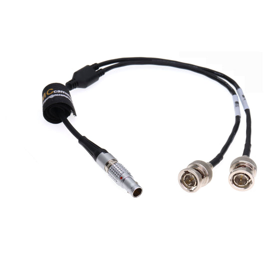 Sound Devices XL-LB2 0B 5pin Right Angle to Double BNC Time Code Input Output Cable