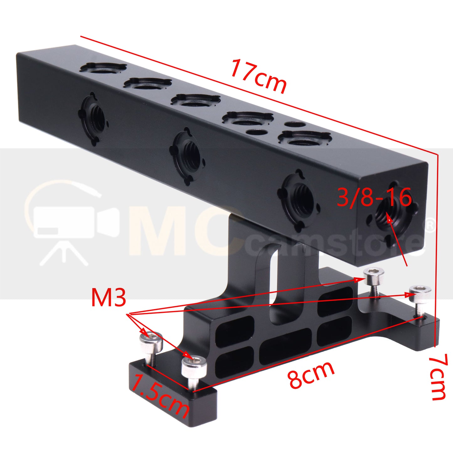 Top Handle, Camera Top Handle Grip, Universal Handle with 5X 3/8''-16 Screw Adapters for DSLR Camera Camcorder Rigs,