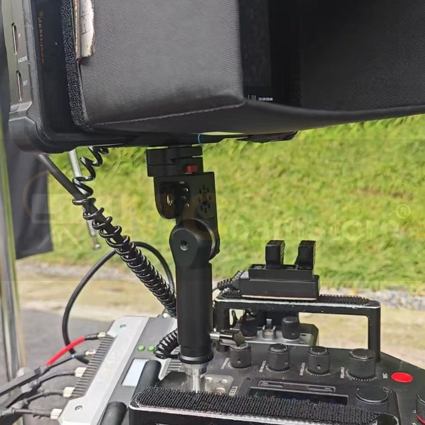 Monitor Swivel Bracket, Square 3/8" Three-Side Expansion Video Monitor Bracket for Arri Red Sony Transmission, Articulated Mount Monitor Buckle Kit