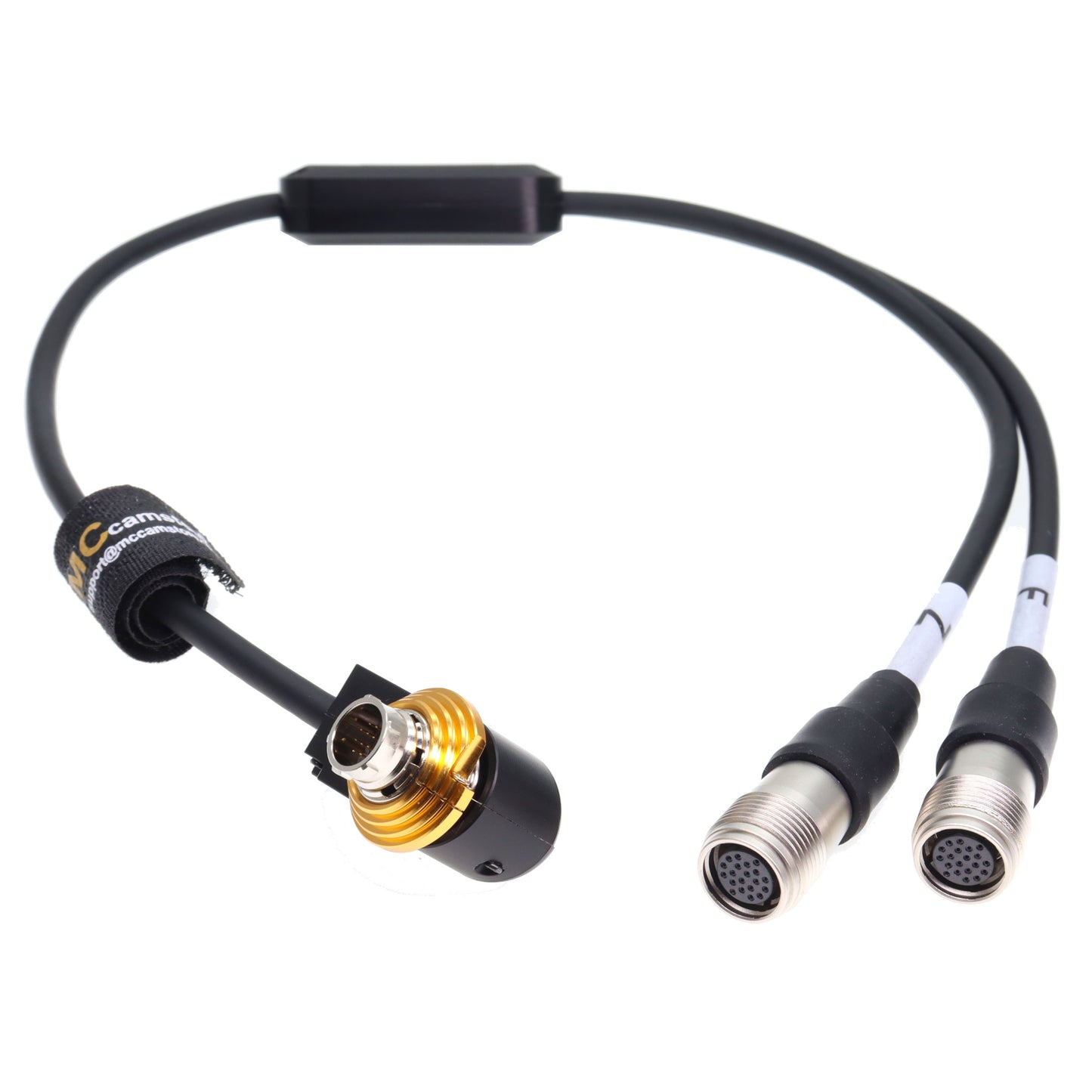 Stratus Lens Control Y Cable for Canon Cinema CN-E Servo Lenses for ikan Stratus Lens Control, Hirose 20 Pin Male to Dual 20pin Female
