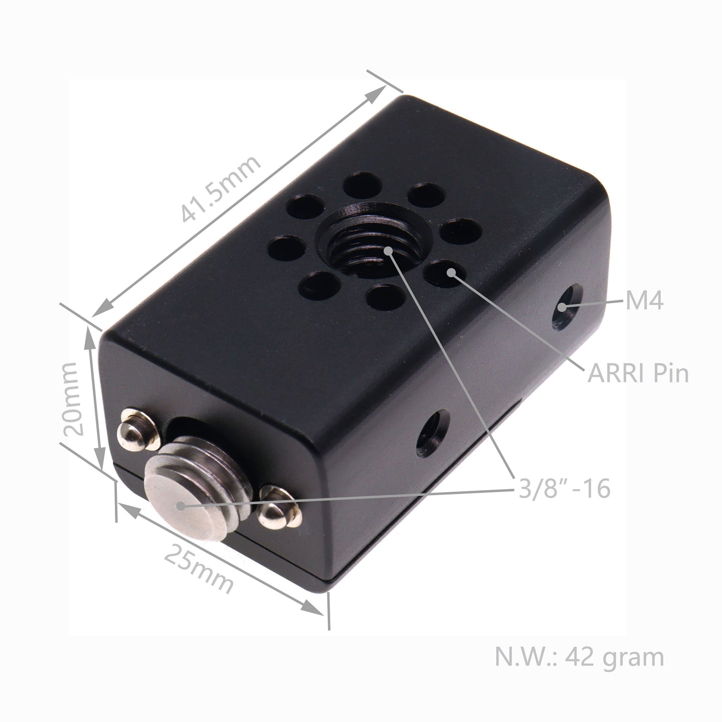 Portable Top Handle Extension with 3/8 1/4 Locating Pins for Sony ARRI RED Camera, Multiple Mounting Holes, Professional Video Accessories Al DIY Fixture Camera Handle Grip