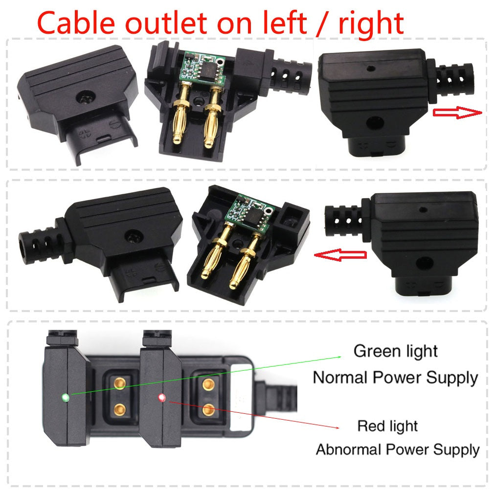 Y-type PCB Chip protect Camera Reverse protection safe d tap ptap power supply diy cable for 4k camera film monitor recorder plug jack connector