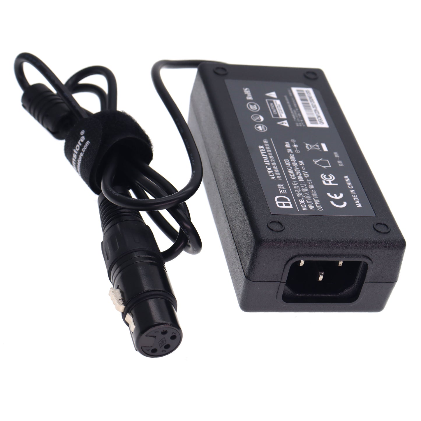 4 pin XLR 12V 5A Power Supply Cable for Sony PMW F55 F3, Venice, Canon C300 MKII, C500 MKII, C700 Monitor and Blackmagic URSA, VariCam Cameras