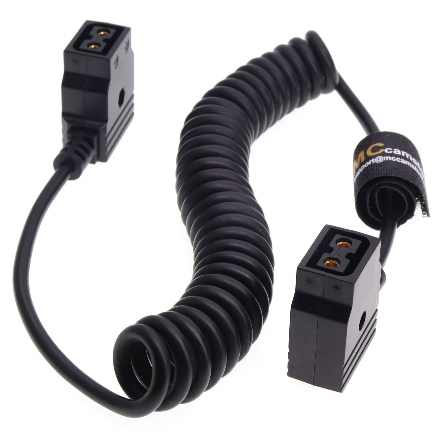 Power Coiled Extend Cable, Camera Power Extension Line for DSLR Rig, D tap Female to Female for Bauer V-Mount Gold Mount