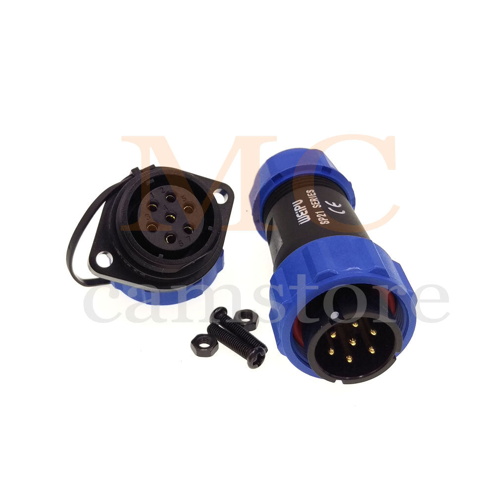 WEIPU SP21 IP68 Waterproof Connector, 2 3 4 5 5B 5C 6 6B 7 9 12 15pin Industrial Aviation LED Lamp Power Cable Plug Socket