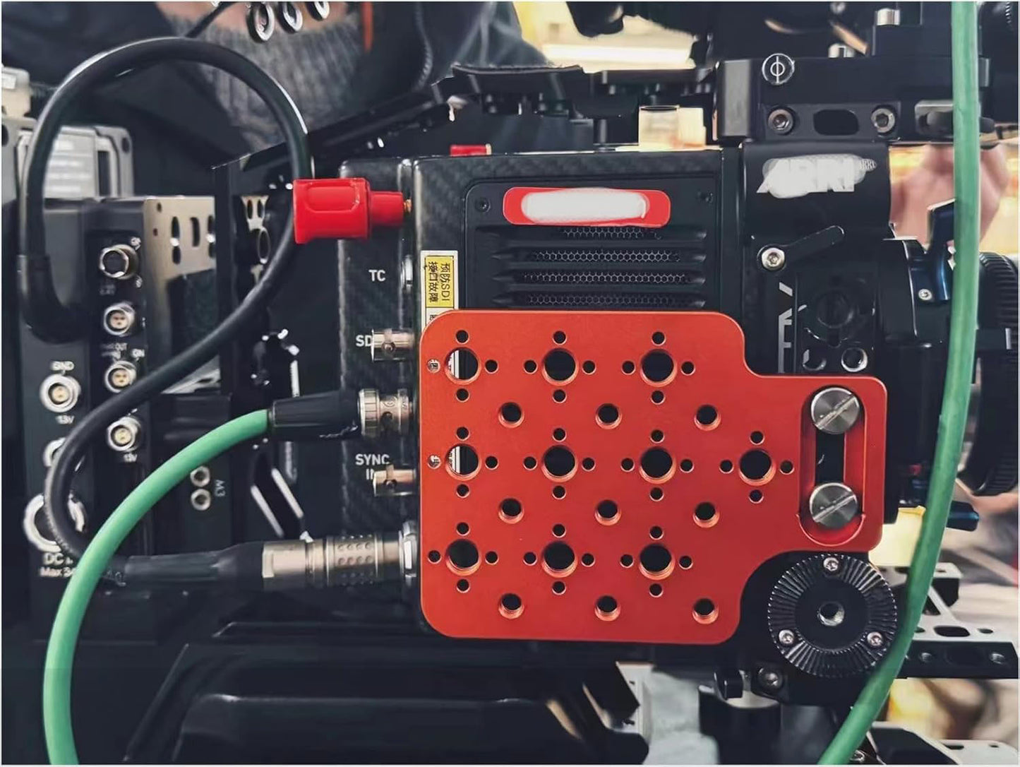 Cheese Plate, Side Mounting 3/8" 1/4" Thread Panel Plate for Sony ARRI RED Teradek Vaxis Rig Wireless Receiver