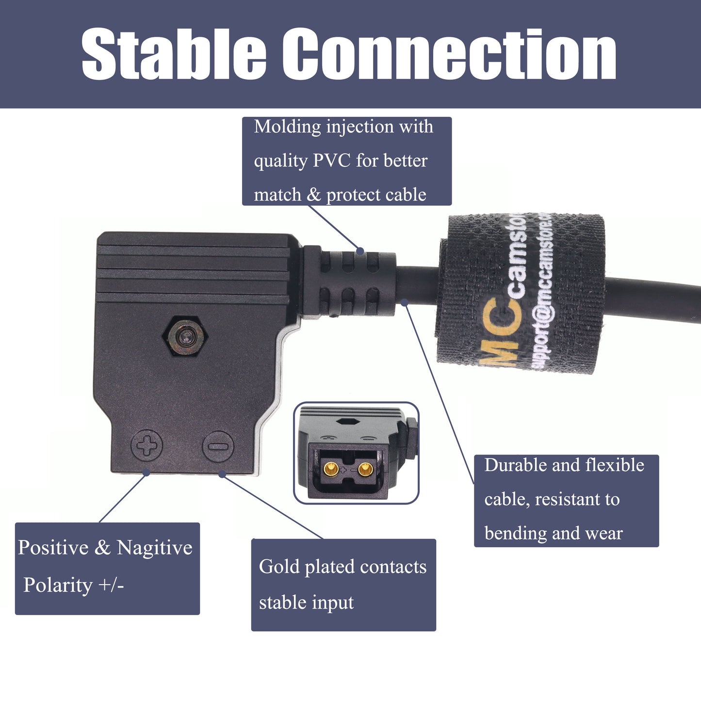 Power Coiled Extend Cable, Camera Power Extension Line for DSLR Rig, D tap Female to Female for Bauer V-Mount Gold Mount