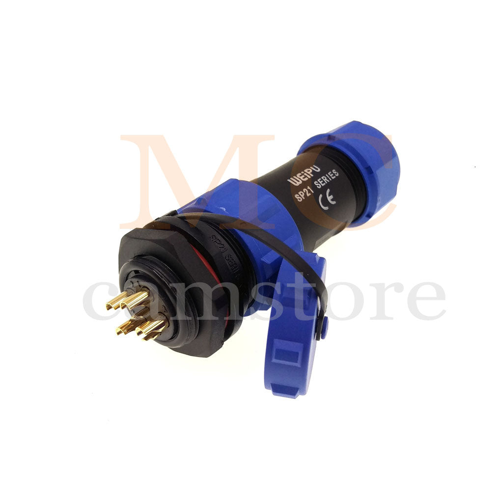 WEIPU SP21 IP68 Waterproof Connector, 2 3 4 5 5B 5C 6 6B 7 9 12 15pin Industrial Aviation LED Lamp Power Cable Plug Socket