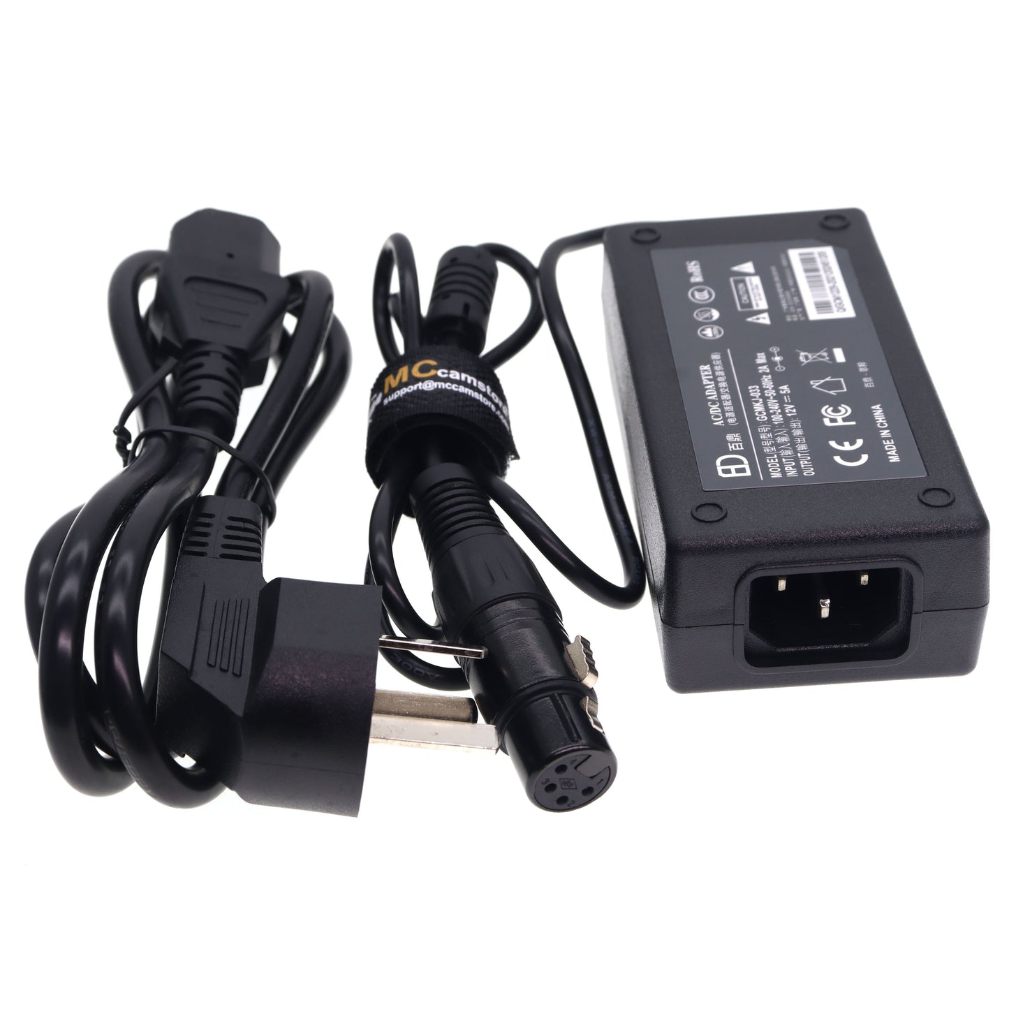 4 pin XLR 12V 5A Power Supply Cable for Sony PMW F55 F3, Venice, Canon C300 MKII, C500 MKII, C700 Monitor and Blackmagic URSA, VariCam Cameras
