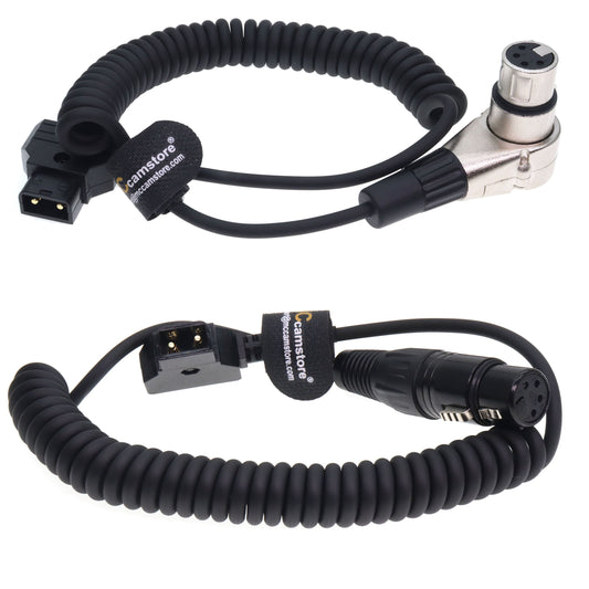 D-Tap to XLR 4 Pin Female Power Coiled Cable for Sony Venice PMW F5 F55 CineAlta 4K, Blackmagic URSA Mini Pro, Panasonic Varicam