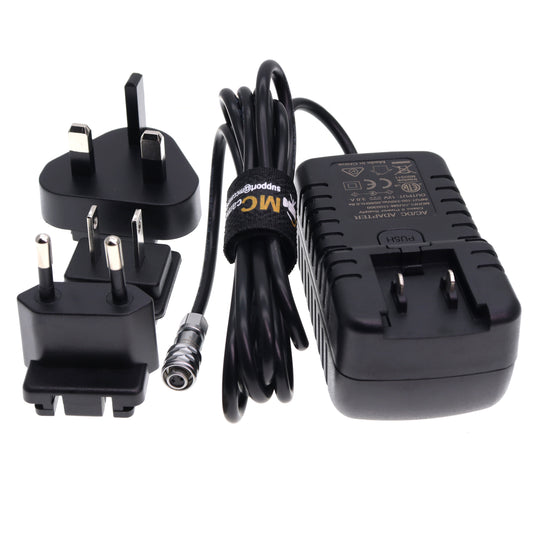 Power Adapter AC 110V to 240V to BMPCC 4K Black Magic 2pin Power Cable 12V 3A for Blackmagic Pocket Cinema Camera 4K, 6K Pro, 6K G2