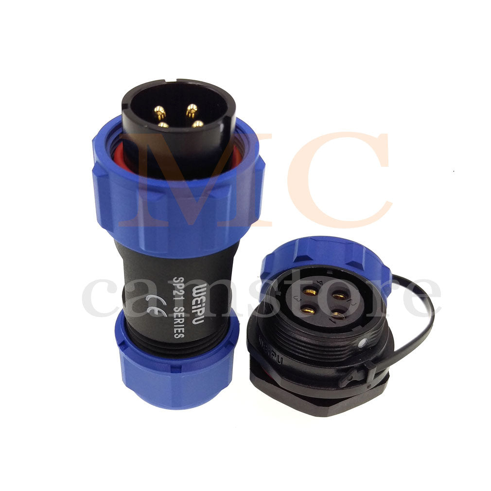 WEIPU SP21 IP68 Waterproof Connector, 2 3 4 5 5B 5C 6 6B 7 9 12 15pin Industrial Aviation LED Lamp Power Cable Plug Socket