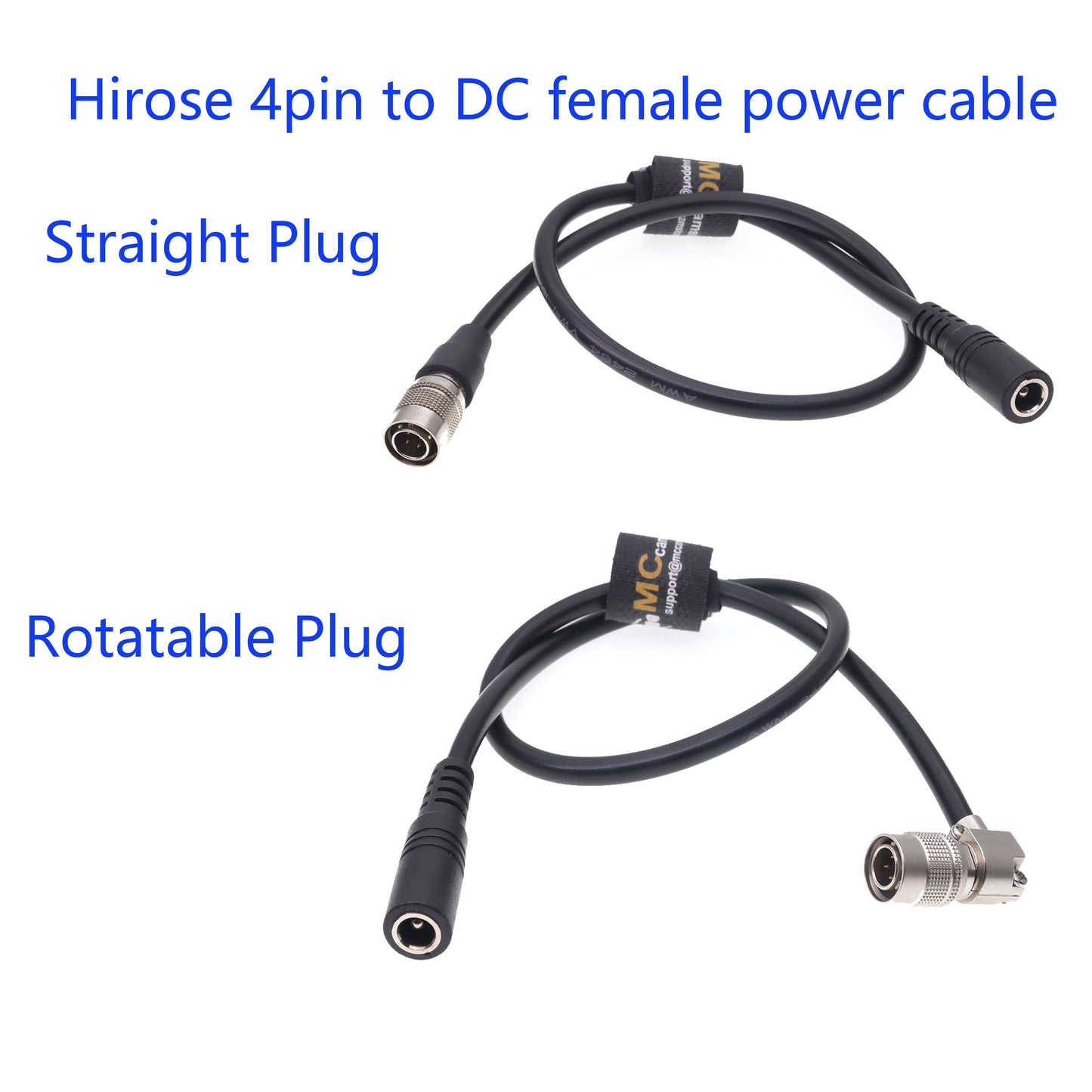 Sound Device ZAXCOM Blackmagic Power Cable From DC2.5 Female to Rotatable Hirose 4pin Male