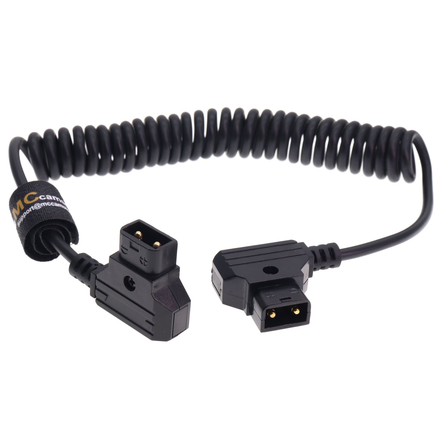 D-Tap Male to Dtap Male Coiled Extension Cable for DSLR Rig Bauer V-Mount Gold Mount