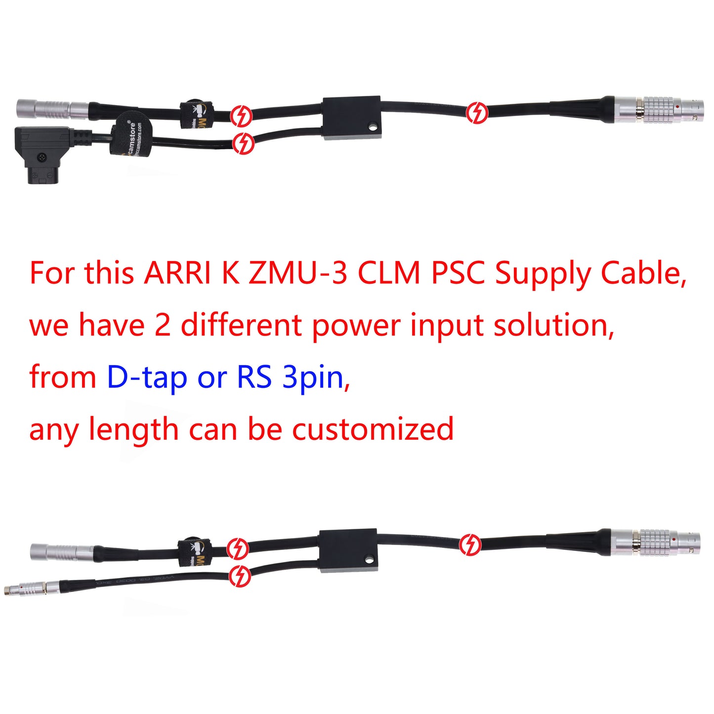 ZMU-3A - CLM/PSC 19 Pin to RS 3 Pin + 12 Pin Female Cable for ARRI K ZMU-3 CLM PSC Supply Cable
