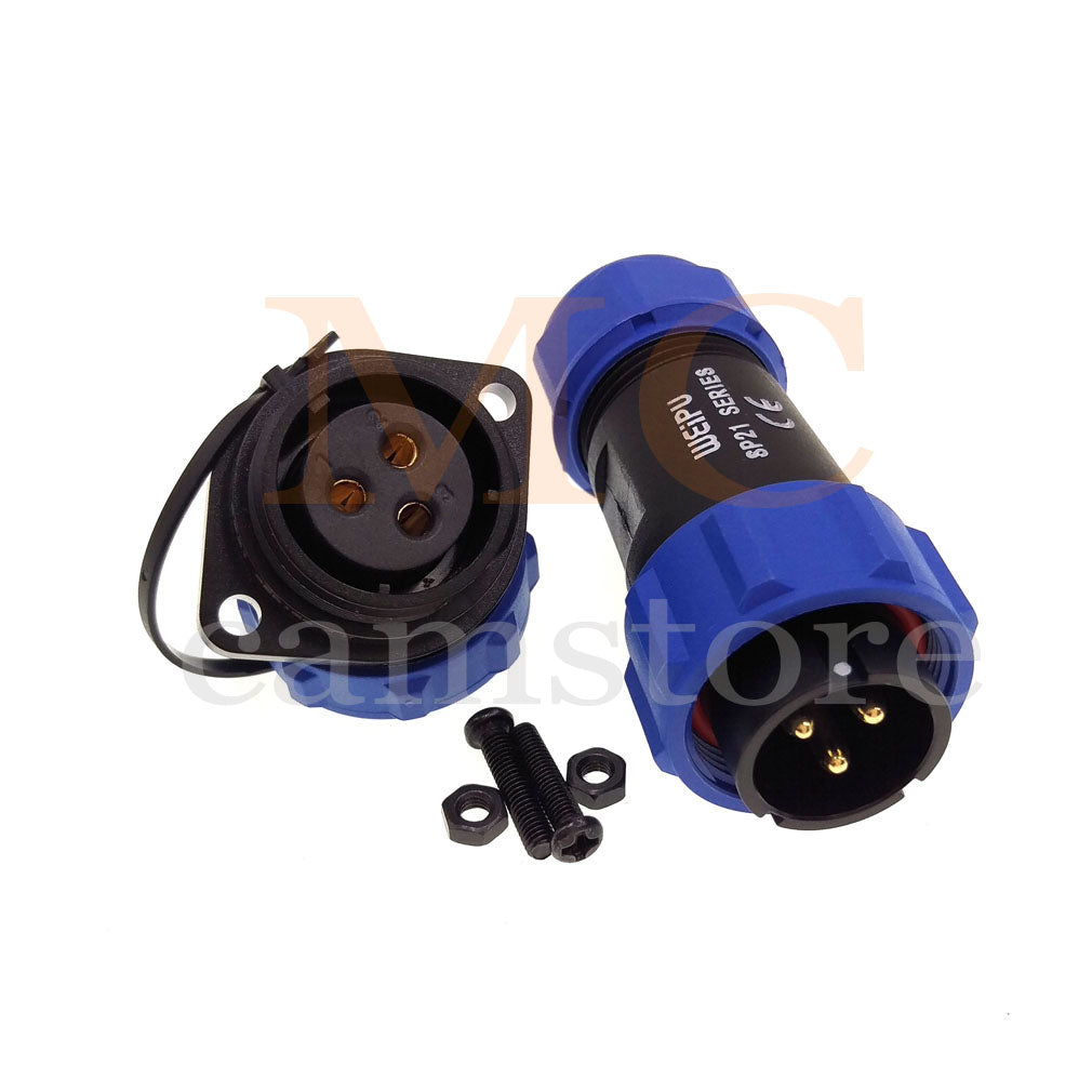 WEIPU SP21 IP68 Waterproof Connector, 2 3 4 5 5B 5C 6 6B 7 9 12 15pin Industrial Aviation LED Lamp Power Cable Plug Socket