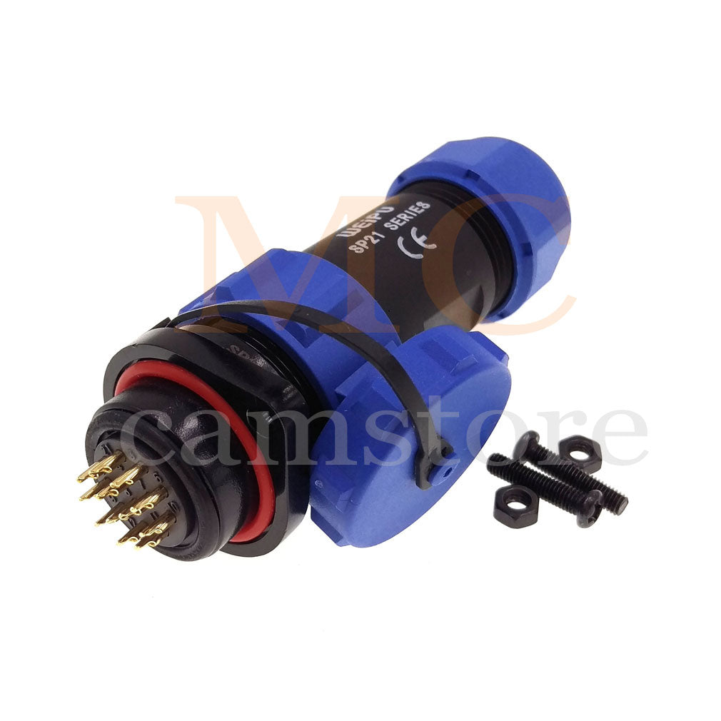 WEIPU SP21 IP68 Waterproof Connector, 2 3 4 5 5B 5C 6 6B 7 9 12 15pin Industrial Aviation LED Lamp Power Cable Plug Socket