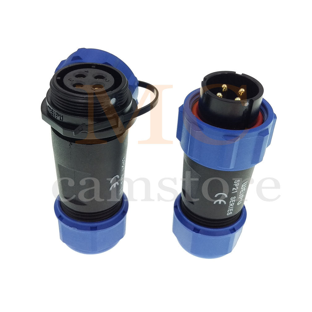 WEIPU SP21 IP68 Waterproof Connector, 2 3 4 5 5B 5C 6 6B 7 9 12 15pin Industrial Aviation LED Lamp Power Cable Plug Socket