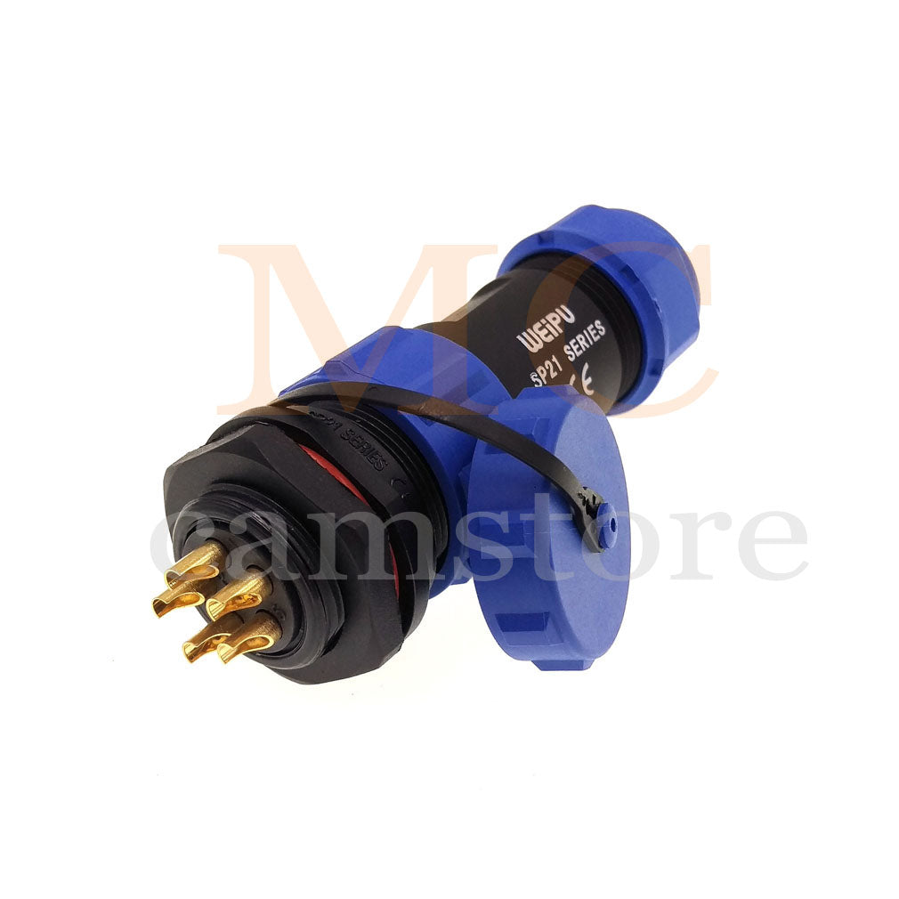 WEIPU SP21 IP68 Waterproof Connector, 2 3 4 5 5B 5C 6 6B 7 9 12 15pin Industrial Aviation LED Lamp Power Cable Plug Socket
