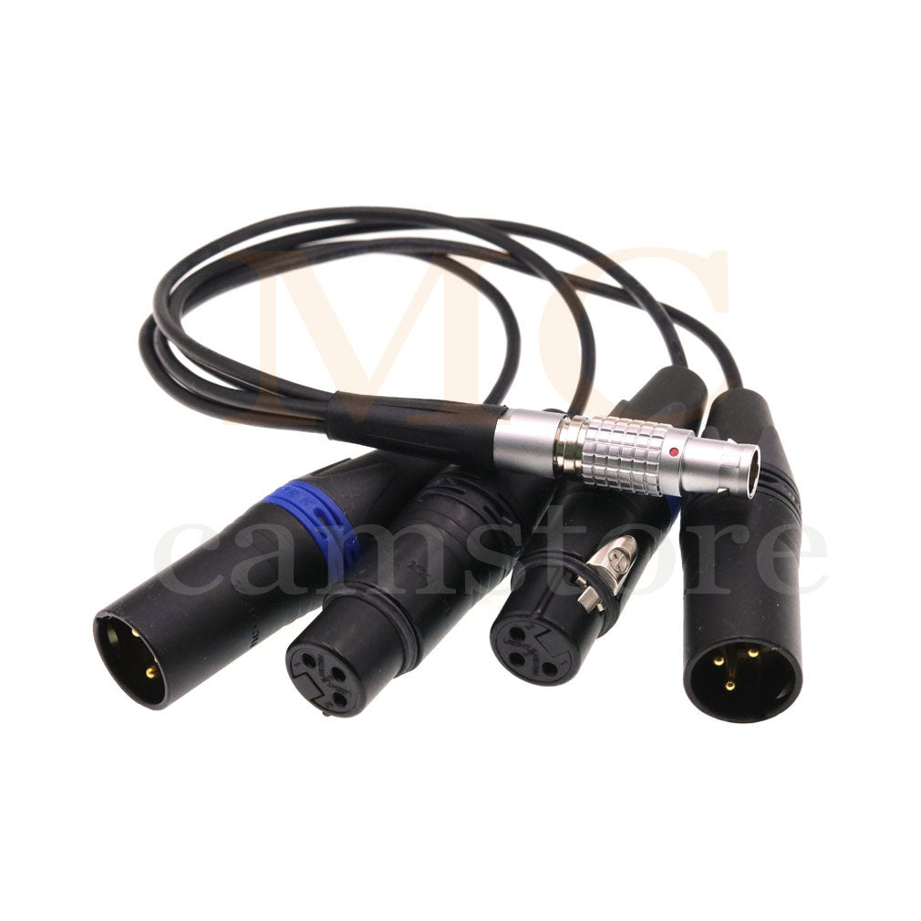 Atomos Right angle 10Pin to XLR Breakout Audio Input Output Cable for Shogun Recorder/Monitor