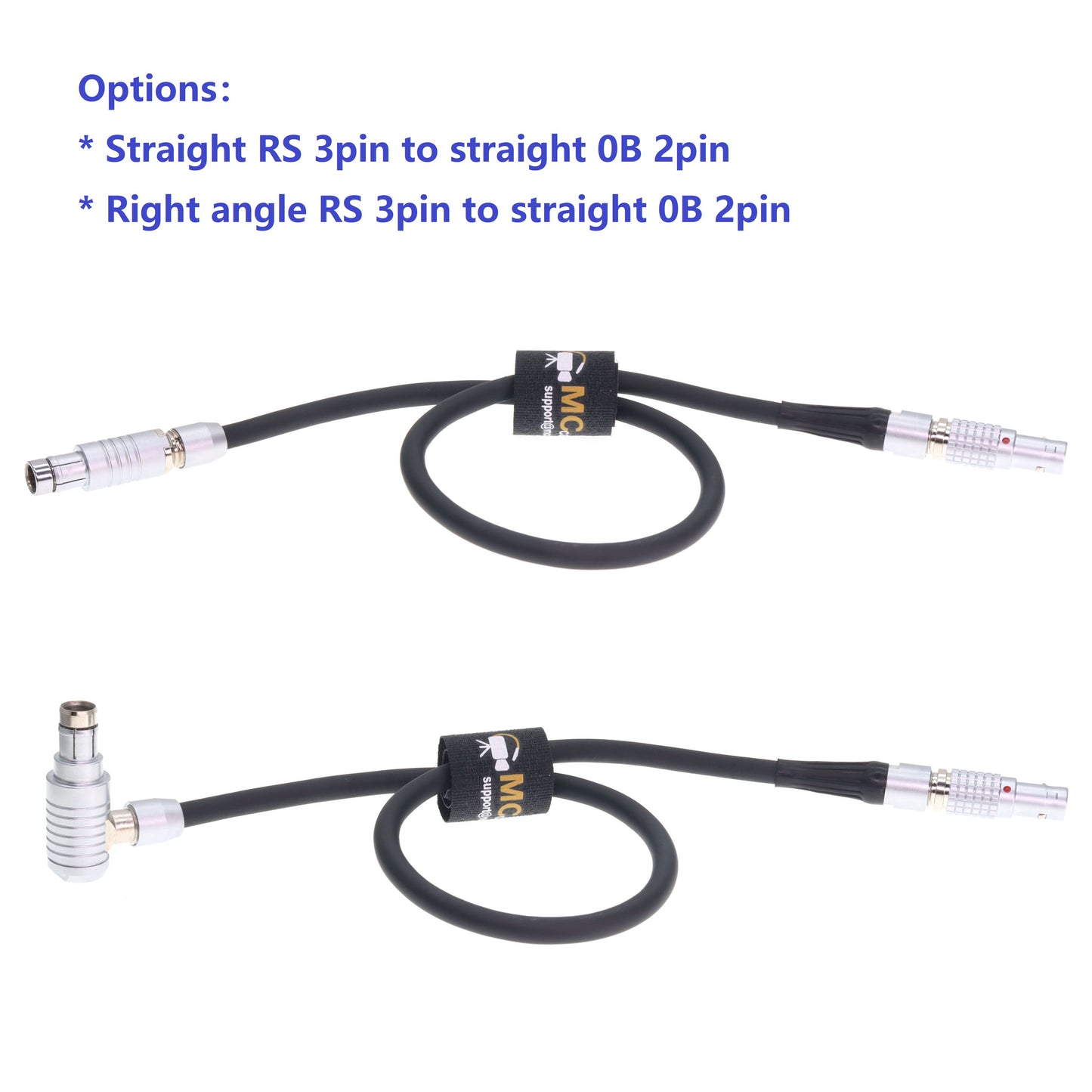 RS 3 Pin to 2 Pin Power Cable for ARRI Alexa Camera to Teradek Bolt Pro 1000/3000ft SmallHD Monitor