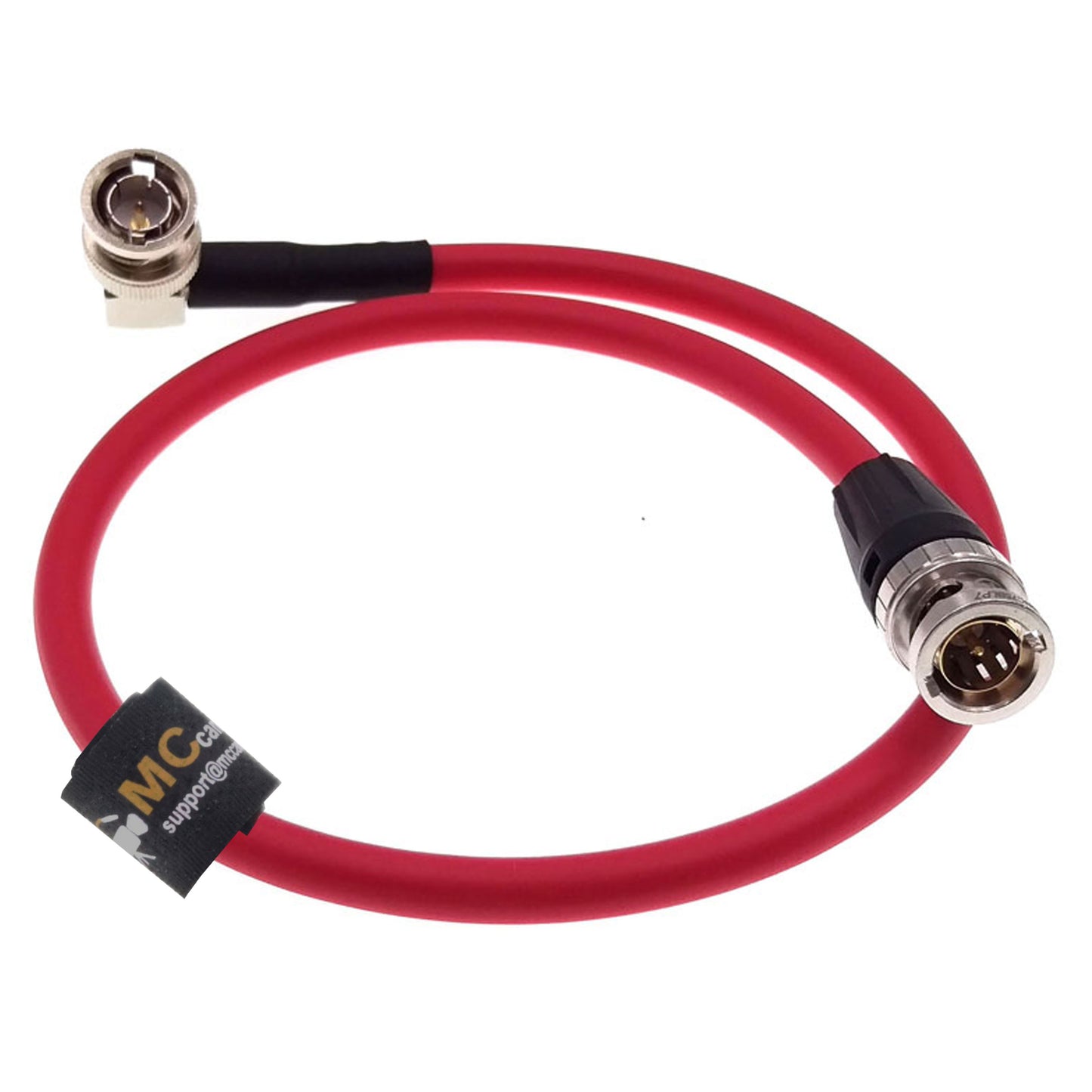 High Flex 12G 3G HD SDI 75 ohm Coaxial Video Cable 4K 60fps Right Angle to Straight BNC Canare LV-61S for Camera Monitor