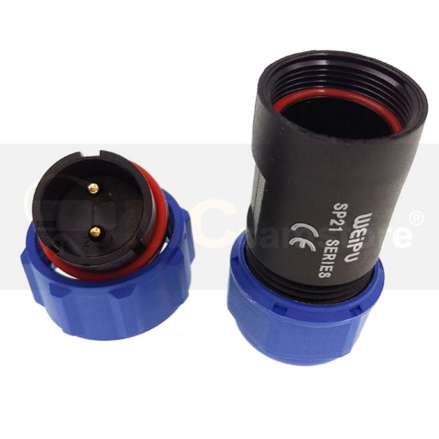 2 Pin Aviation Circular Connector 12V 30A for BLUETTI AC200MAX AC300 EP500 RV DC Output Waterproof IP68 4-12mm Cable Plug Male Contact