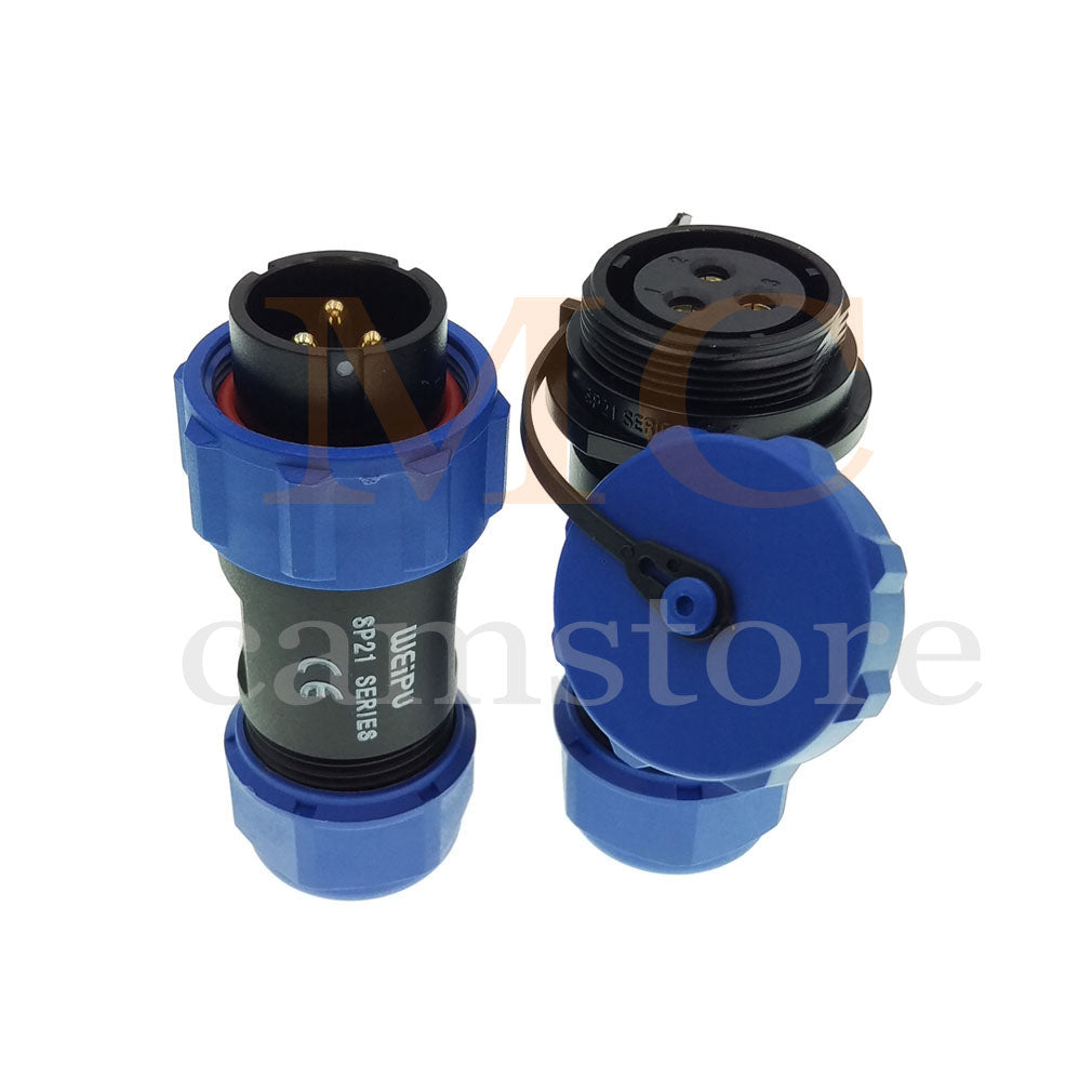 WEIPU SP21 IP68 Waterproof Connector, 2 3 4 5 5B 5C 6 6B 7 9 12 15pin Industrial Aviation LED Lamp Power Cable Plug Socket