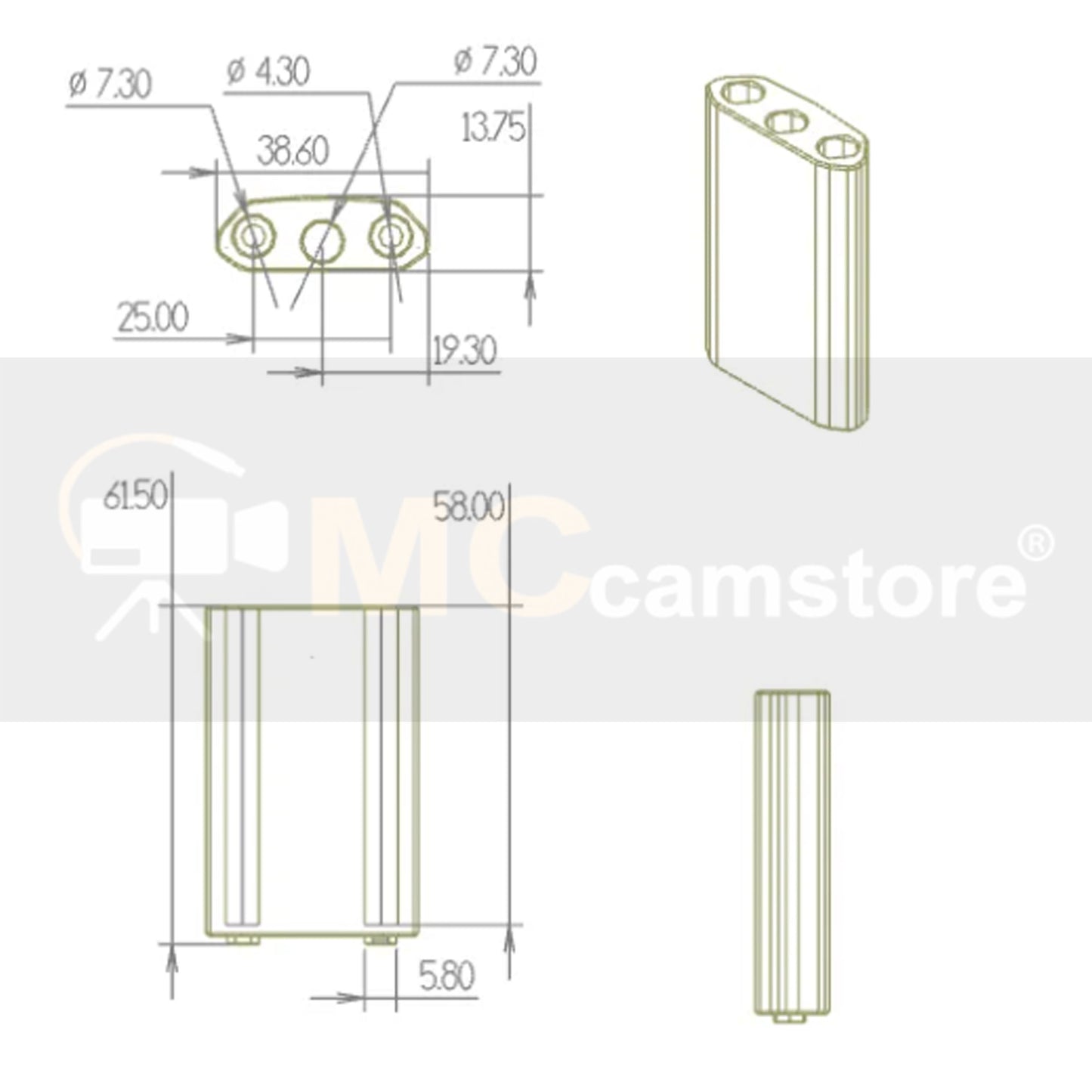 Ronin 2 Heighten Rise Column for Tilt Arm Extensions for DJI Ronin 2 Gimbal Elevated Column for ARRI Alexa Upper 2.4" Tilt Axis Extender Height Increasing Column