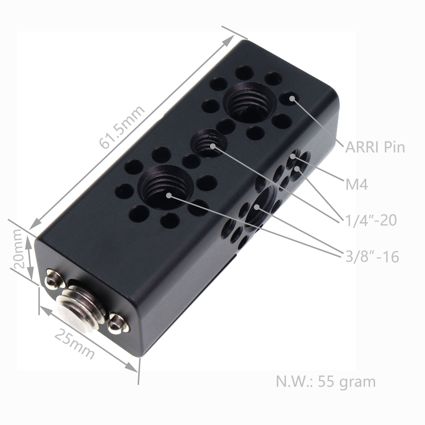 Portable Top Handle Extension with 3/8 1/4 Locating Pins for Sony ARRI RED Camera, Multiple Mounting Holes, Professional Video Accessories Al DIY Fixture Camera Handle Grip
