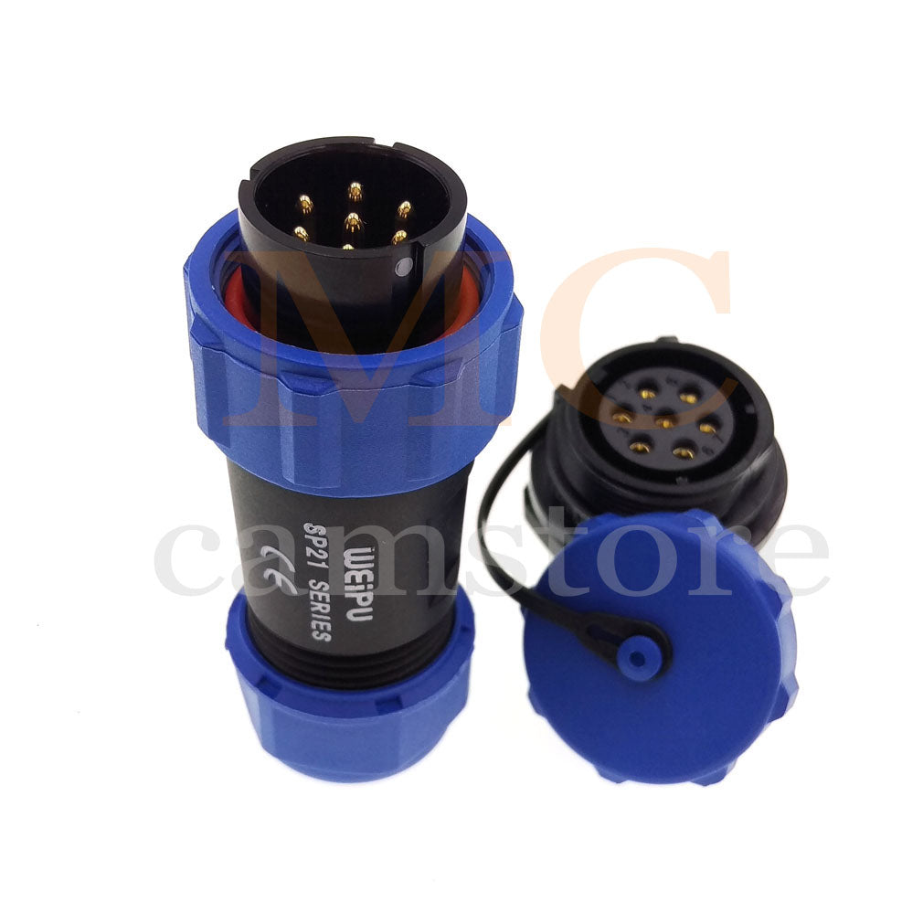 WEIPU SP21 IP68 Waterproof Connector, 2 3 4 5 5B 5C 6 6B 7 9 12 15pin Industrial Aviation LED Lamp Power Cable Plug Socket