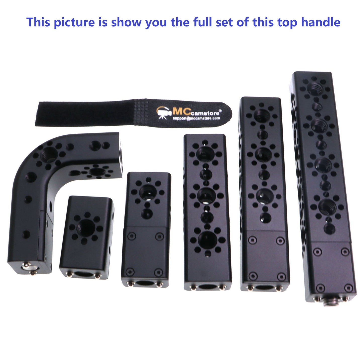 Portable Top Handle Extension with 3/8 1/4 Locating Pins for Sony ARRI RED Camera, Multiple Mounting Holes, Professional Video Accessories Al DIY Fixture Camera Handle Grip