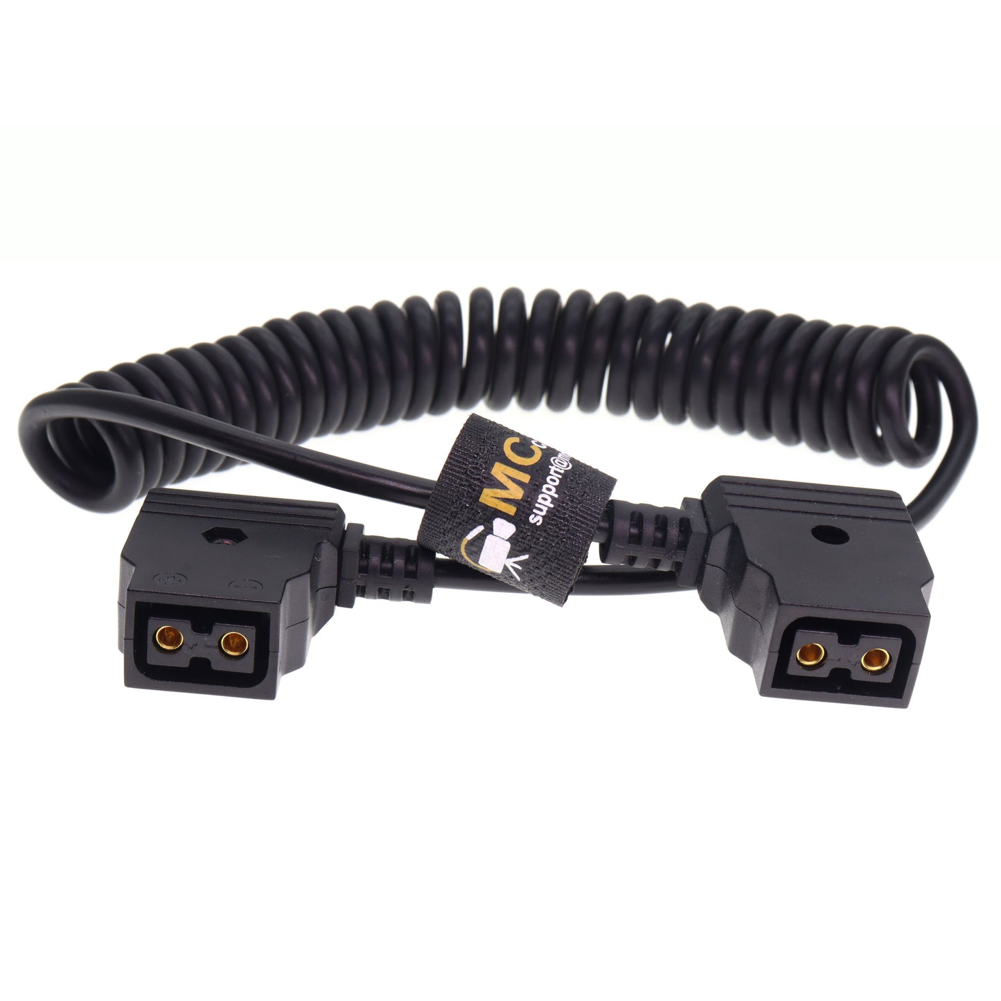 Power Coiled Extend Cable, Camera Power Extension Line for DSLR Rig, D tap Female to Female for Bauer V-Mount Gold Mount