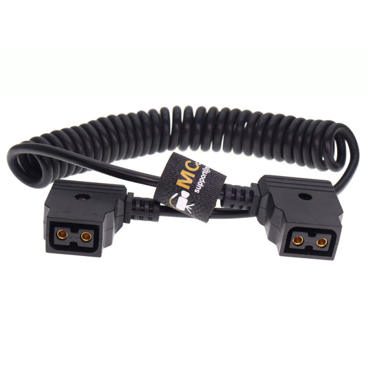 Power Coiled Extend Cable, Camera Power Extension Line for DSLR Rig, D tap Female to Female for Bauer V-Mount Gold Mount