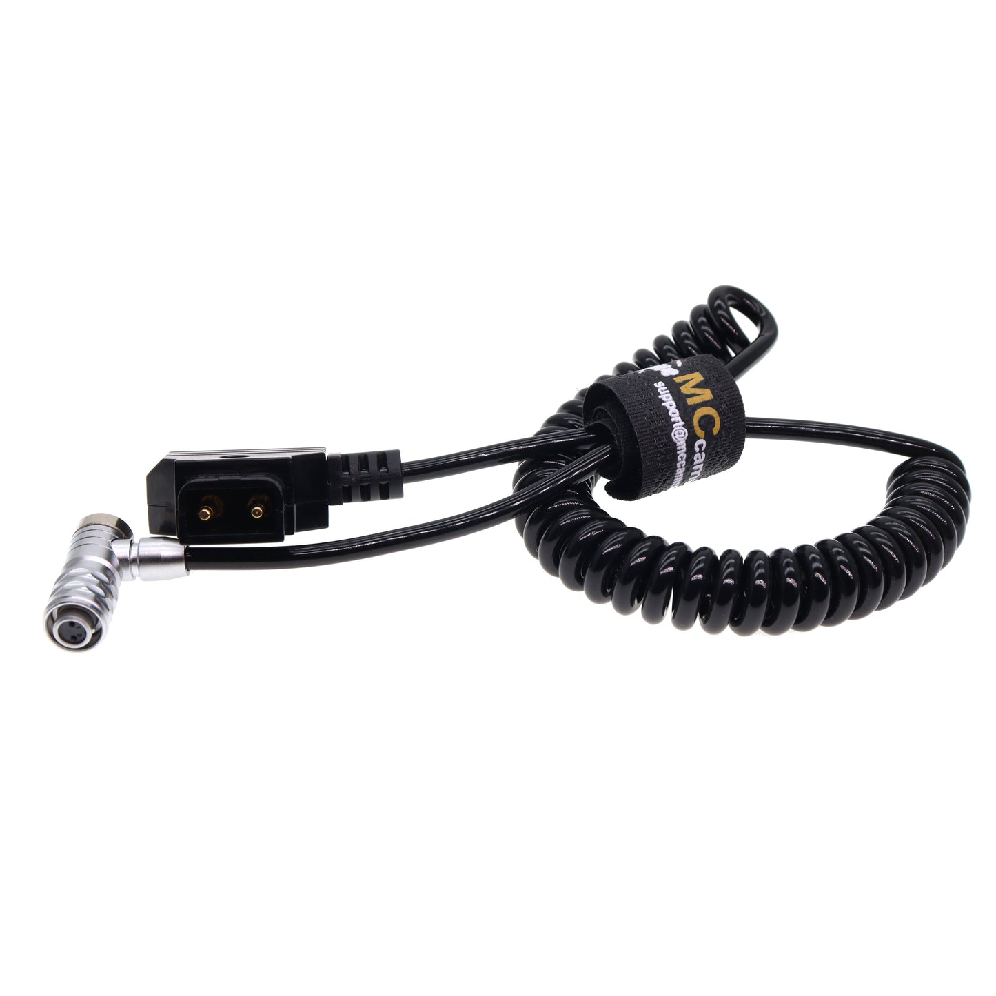 BMPCC 4K Power Coiled Cable for Blackmagic Pocket Cinema Camera 4K 6K from Gold Mount V Mount Battery, Weipu 2Pin to D Tap
