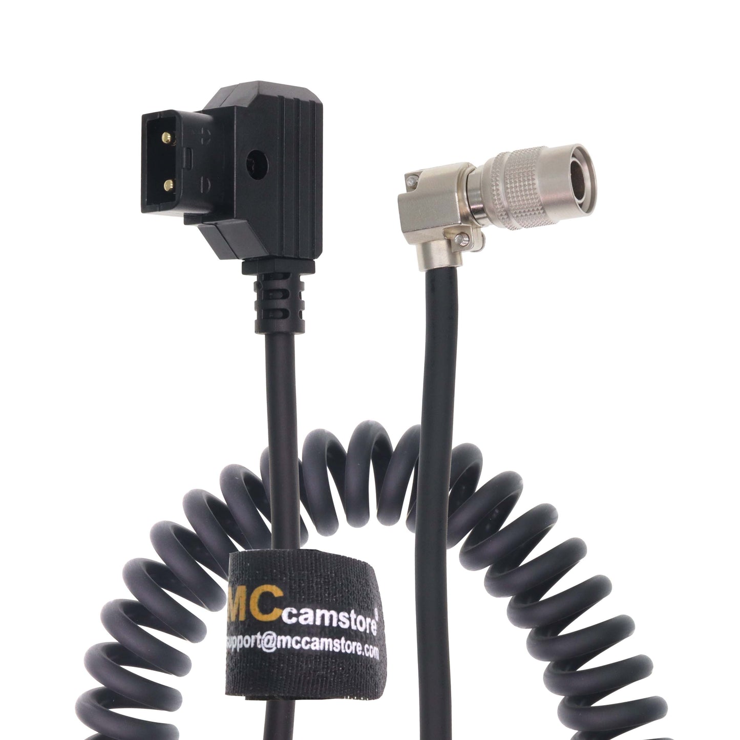 Hirose 4Pin Male to D-Tap for Zoom F4/F8/F8N Sound Devices 633/644/688/788T Coiled Cable