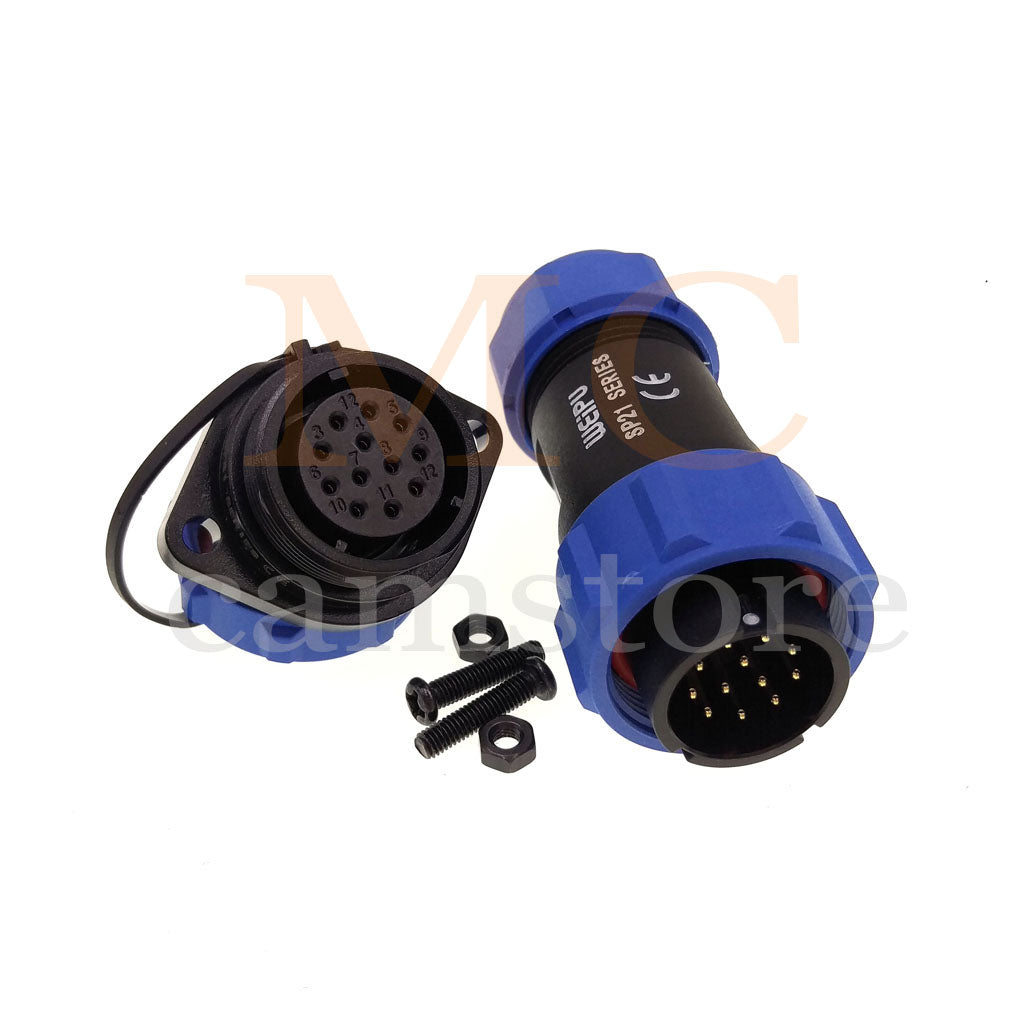 WEIPU SP21 IP68 Waterproof Connector, 2 3 4 5 5B 5C 6 6B 7 9 12 15pin Industrial Aviation LED Lamp Power Cable Plug Socket
