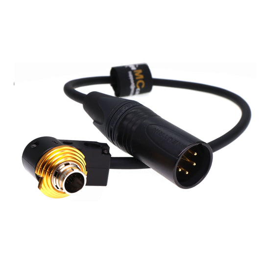 XLR 4 pin to Right Angle Hirose 20 Pin Power Cable for Fujinon Cabrio Cine Lens 50cm