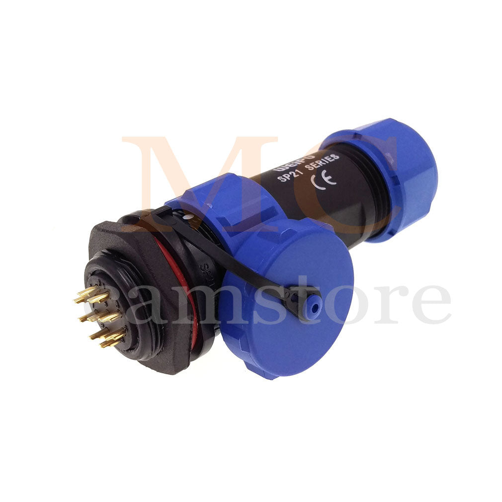 WEIPU SP21 IP68 Waterproof Connector, 2 3 4 5 5B 5C 6 6B 7 9 12 15pin Industrial Aviation LED Lamp Power Cable Plug Socket
