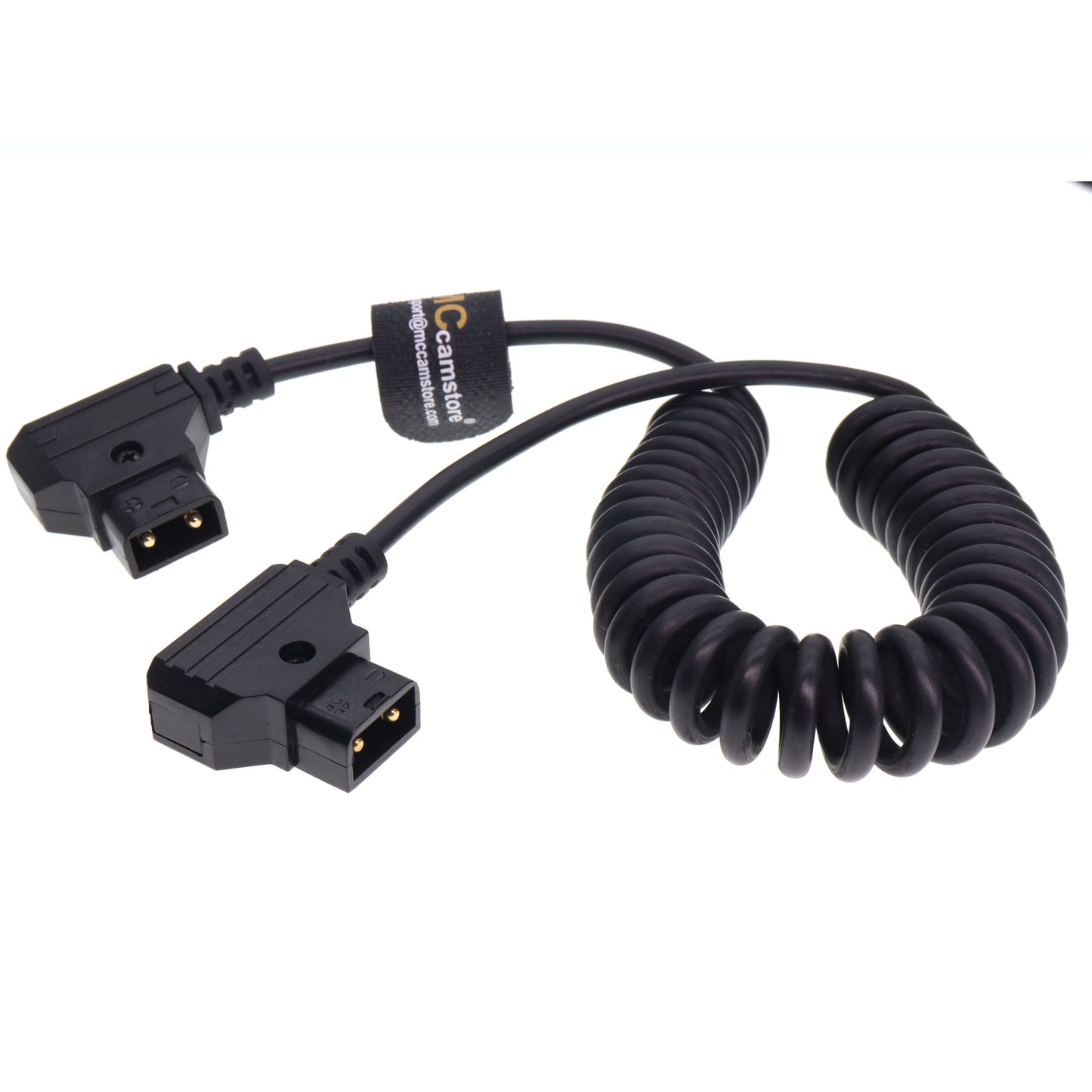 D-Tap Male to Dtap Male Coiled Extension Cable for DSLR Rig Bauer V-Mount Gold Mount