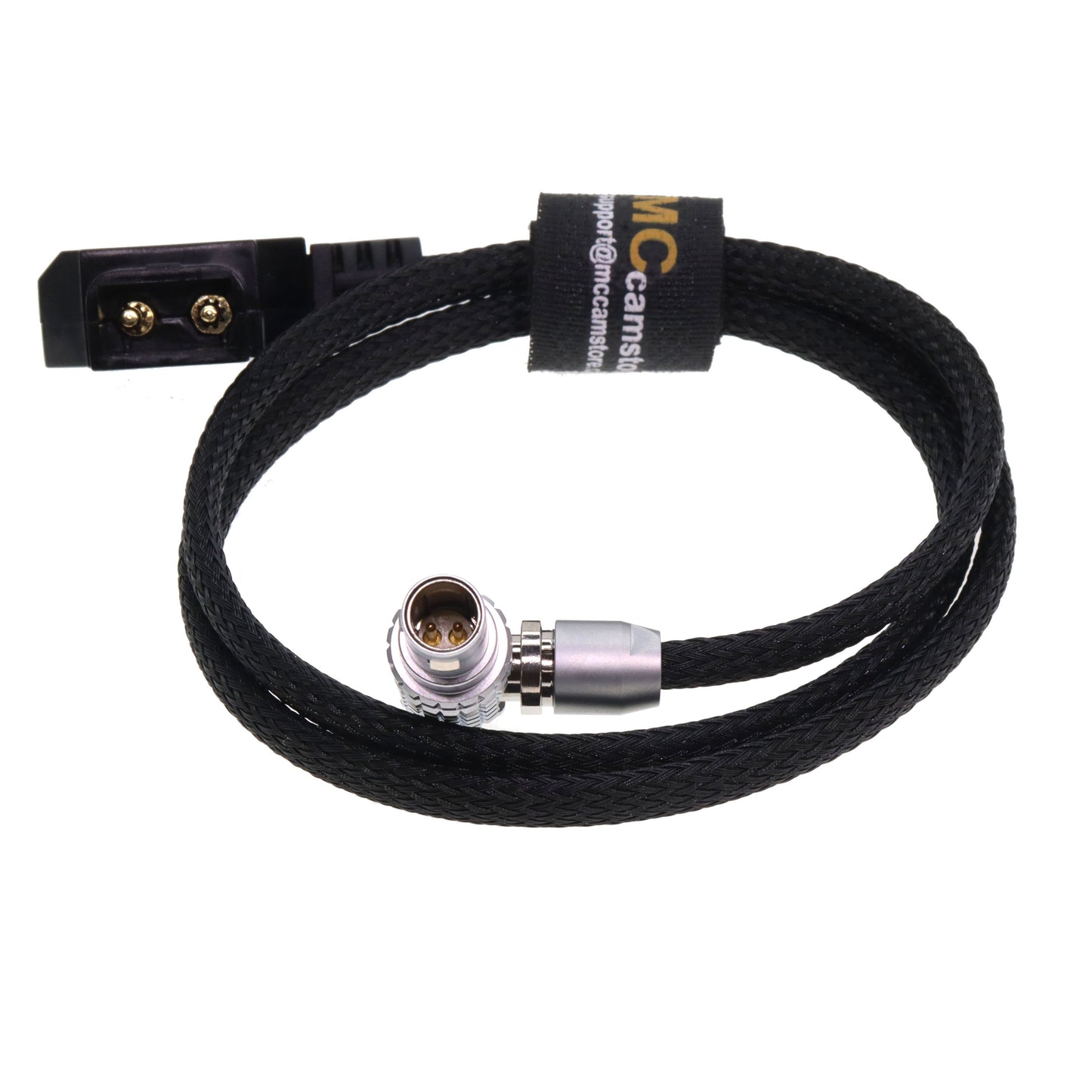 Rotatable 2 Pin Male to D-tap Power Cable for Teradek, SmallHD Monitor, Vaxis Power Cord Braided Wire